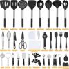 Picture of Silicone Cooking Kitchen Utensil Set, Umite Chef 43 PCS Heat Resistant Kitchen Utensils Gadget Set-Stainless Steel Handle- Kitchen Spatula Tools for Nonstick Cookware, Kitchen Accessories(Black)