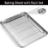 Picture of Baking Sheet with Rack Set, Umite Chef Stainless Steel 16 x 12 x 1 Inch Cookie Sheet Baking Pans with Cooling Rack, Cookie Pan with Rack Non Toxic & Healthy, Easy Clean & Heavy Duty, Dishwasher Safe