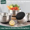 Picture of Umite Chef Mixing Bowls with Airtight Lids, 6 Piece Stainless Steel Metal Bowls, Measurement Marks & Colorful Non-Slip Bottoms Size 7, 3.5, 2.5, 2.0,1.5, 1QT, Great for Mixing & Serving