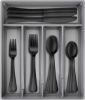 Picture of Hiware 20-Piece Black Silverware Set with Tray, Stainless Steel Flatware Cutlery Set Service for 4, Kitchen Black Utensils Tableware Set for Home Restaurant, Mirror Finish, Dishwasher Safe