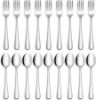 Picture of Hiware 24-piece Forks and Spoons Silverware Set, Food Grade Stainless Steel Flatware Cutlery Set for Home, Kitchen and Restaurant, Mirror Polished, Dishwasher Safe