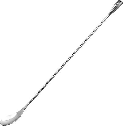 Picture of Hiware LZS13B 12 Inches Stainless Steel Mixing Spoon, Spiral Pattern Bar Cocktail Shaker Spoon