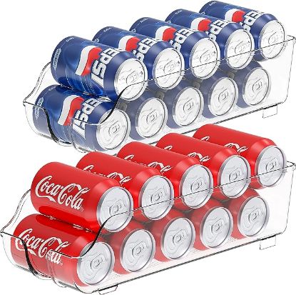 Picture of Simple Houseware Soda Can Organizer for Pantry / Refrigerator, Clear, Set of 2